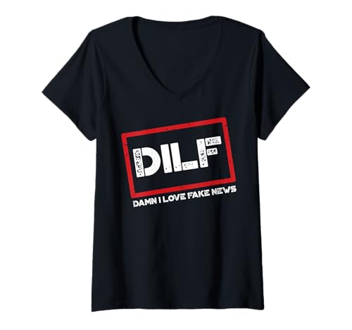 Damen Lustige Sprüche DILF T-Shirt mit V-Ausschnitt Damen Lustige Sprüche DILF T-Shirt mit V-Ausschnitt von Dilf Gifts and Apparel & Accessories