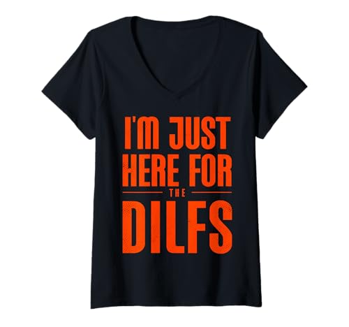 Damen Lustige Sprüche DILF T-Shirt mit V-Ausschnitt Damen Lustige Sprüche DILF T-Shirt mit V-Ausschnitt von Dilf Gifts and Apparel & Accessories