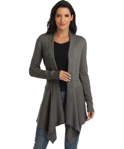 Dilgul Cardigan Damen Strickjacke Langarm Strickmantel Lang Pullover Open Front Unregelmäßiger Saum Dilgul Cardigan Damen Strickjacke Langarm Strickmantel Lang Pullover Open Front Unregelmäßiger Saum von Dilgul