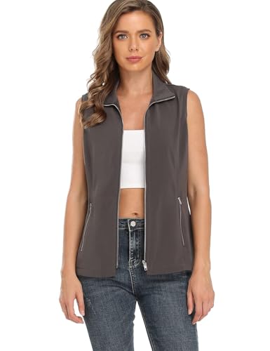 Dilgul Weste Damen Sommer Stehkragen Weste Jacke Leichte Reißverschluss Ärmellose Jacke mit Taschen Dilgul Weste Damen Sommer Stehkragen Weste Jacke Leichte Reißverschluss Ärmellose Jacke mit Taschen von Dilgul