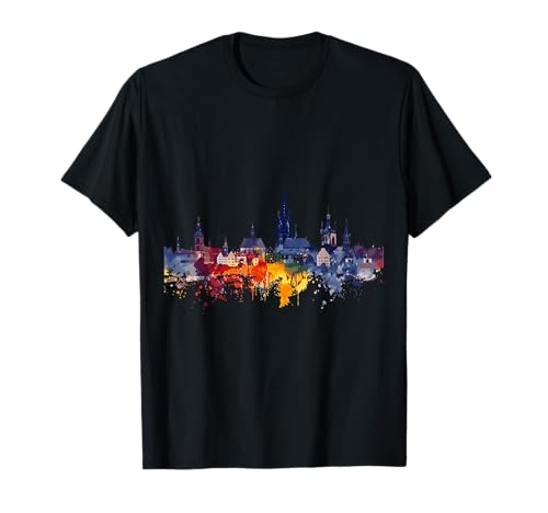 Dillenburg T-Shirt Schwarz S (Small, EU) Klassisch geschnitten, Crew-Ausschnitt, Kurzarm, Unisex, Erwachsene, Kinder von Dillenburg Skyline Germany