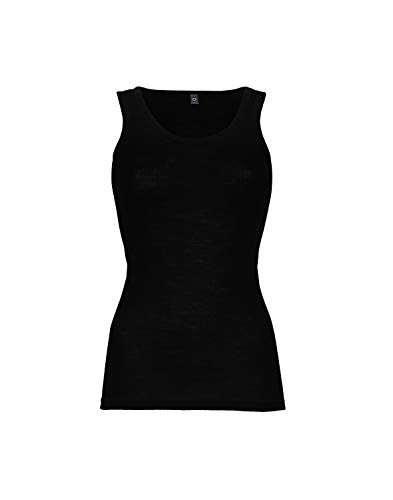 Dilling Damen RIPP Top aus 100% Bio-Merinowolle Schwarz 42 von Dilling