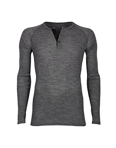 Dilling Gerippter Merino Pullover für Herren aus 100% Bio-Merinowolle Dunkelgrau meliert M von Dilling