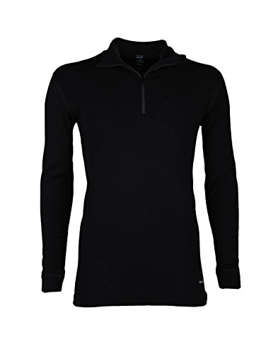 Dilling Merino Langarmshirt für Herren - mit Reißverschluss Schwarz M von Dilling