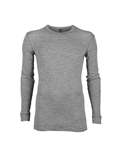 Dilling Merino Langarmshirt für Herren - 100% Natürliche Bio-Merinowäsche Grau S von Dilling