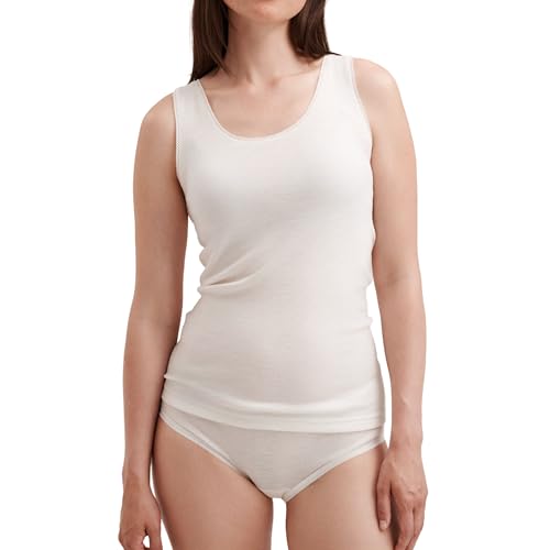 Dilling Merino Unterhemd für Damen - aus 100% Bio-Merinowolle Natur 46 von Dilling