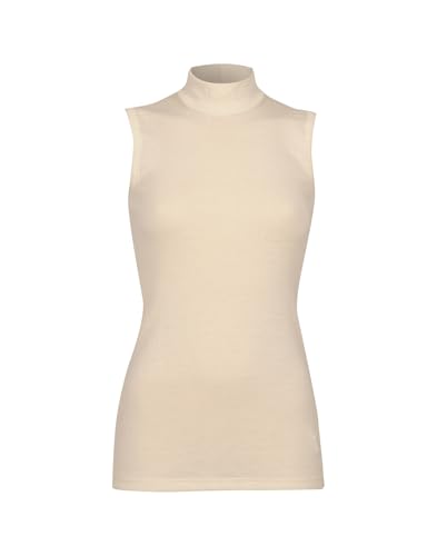 Dilling Ärmelloses Damenoberteil mit Stehkragen aus Merinowolle - Eierlikör 44 von Dilling