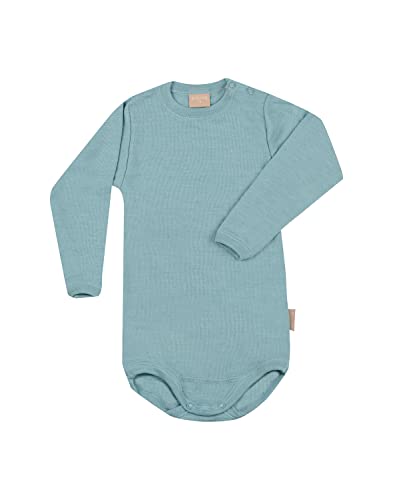 Dilling Baby Langarm Body aus Merinowolle/Seide Arktik Blau 68 von Dilling