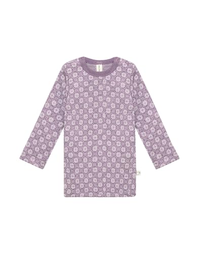 Dilling Baby Langarmshirt aus Merinowolle mit nordischem Muster - Nordic Lila-Melange 80 von Dilling