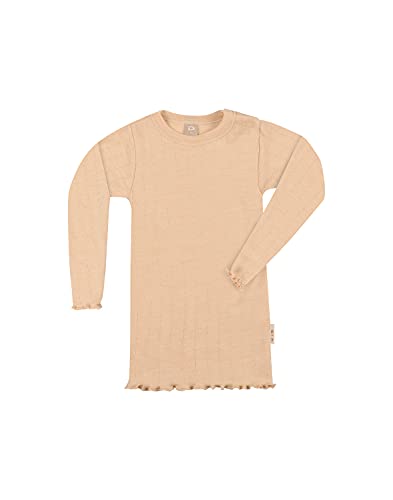 Dilling Baby Langarmshirt aus Wolle/Seide mit Pointelle Details Rouge 74 von Dilling