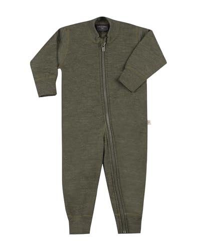 Dilling Anzug aus natürlicher Merinowolle für Babys - Dunkelgrün meliert 86 von Dilling