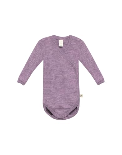 Dilling Wickelbody aus natürlicher Merinowolle für Babys - Melierter Flieder 56 von Dilling