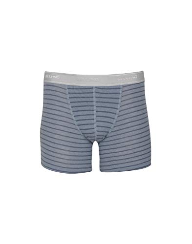 Dilling Boxershorts für Herren aus 100% Bio-Merinowolle Blau gestreift XL von Dilling