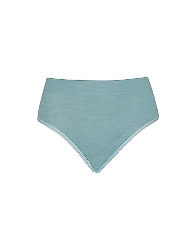 Dilling Damen High-Waist Slip aus Merinowolle/Seide Arktik Blau 36 von Dilling