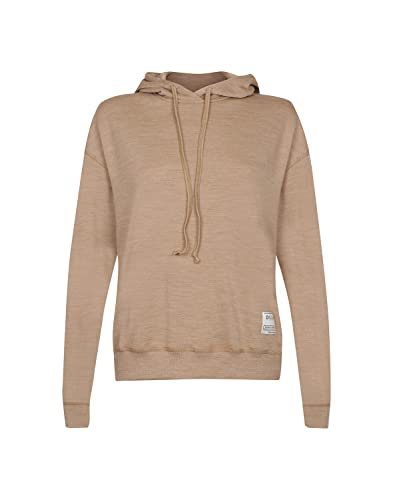 Dilling Damen-Hoodie aus Merino-Woolfrottee Karamell meliert 42 von Dilling