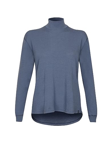Dilling Damen Oberteil mit Stehkragen aus Merinowolle Donnerblau 36 von Dilling
