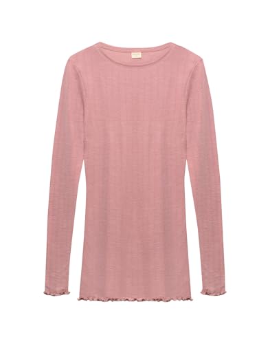 Dilling Langarmshirt aus Merinowolle/Seide für Damen - Mahagoni-Rose 44 von Dilling