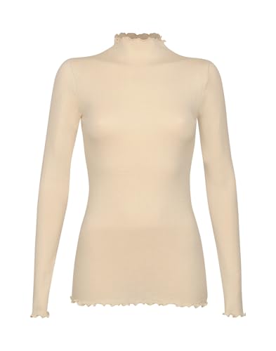 Dilling Damen Pointelle Shirt mit Stehkragen aus Merinowolle/Seide - Elfenbein 42 von Dilling