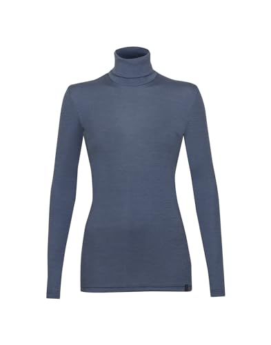 Dilling Damen Rollkragenshirt aus Merinowolle Donnerblau 36 von Dilling