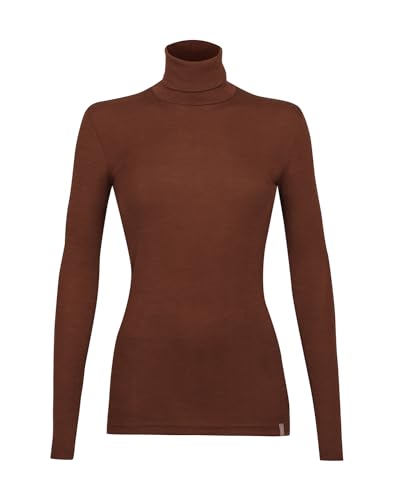 Dilling Damen Rollkragenshirt aus Merinowolle Kortenrot 34 von Dilling