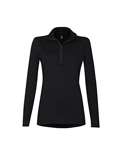 Dilling Damen Shirt mit Kapuze aus weicher 100% Bio-Merinowolle Schwarz 42 von Dilling