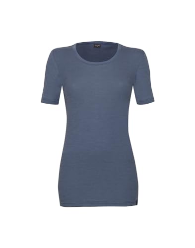 Dilling Damen T-Shirt aus Merinowolle Donnerblau 44 von Dilling