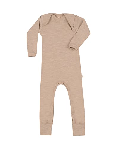 Dilling Einteiler aus natürlicher Merinowolle für Babys Beige meliert 56 von Dilling