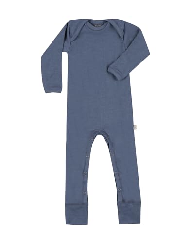 Dilling Einteiler aus natürlicher Merinowolle für Babys - Donnerblau 86 von Dilling
