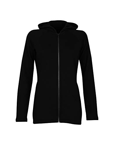 Dilling Frottee Kapuzenjacke für Damen aus 100% Bio-Merinowolle Schwarz 36 von Dilling