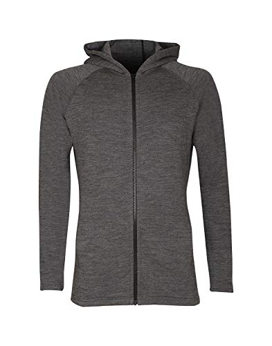 Dilling Frottee Kapuzenjacke für Herren aus 100% Bio-Merinowolle Dunkelgrau Melange XL von Dilling