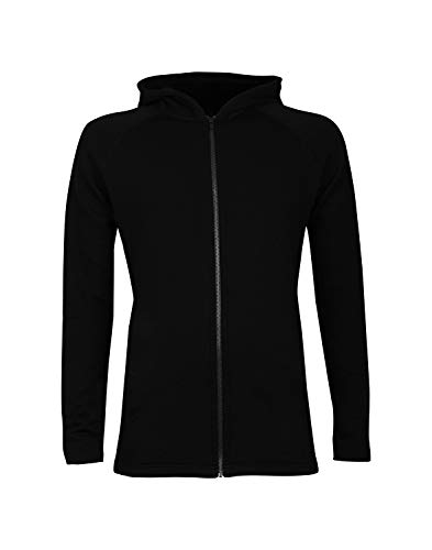 Dilling Frottee Kapuzenjacke für Herren aus 100% Bio-Merinowolle Schwarz L von Dilling