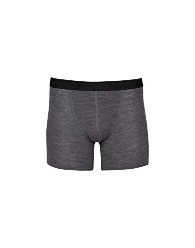 Dilling Herren Boxershorts in Rippstrick aus 100% Bio Merinowolle Dunkelgraumeliert M von Dilling