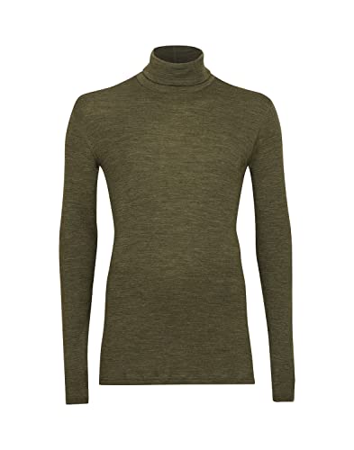 Dilling Herren Rollkragenshirt aus Merinowolle Dunkelgrün meliert XXL von Dilling
