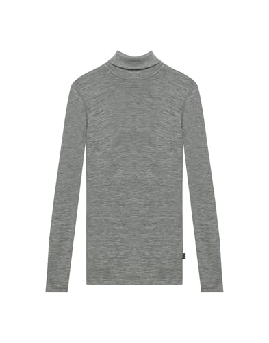 Dilling Rollkragenshirt aus natürlicher Merinowolle für Herren - Grau meliert XL von Dilling