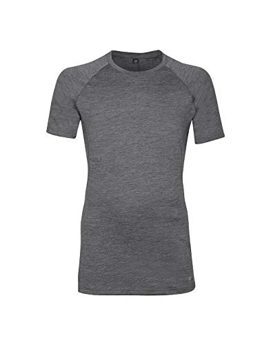 Dilling Herren T-Shirt aus 100% Bio-Merinowolle Dunkelgrau meliert M von Dilling