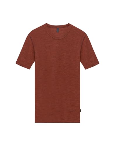 Dilling T-Shirt from Organic Merino Wool for Men - Rot Melange L von Dilling