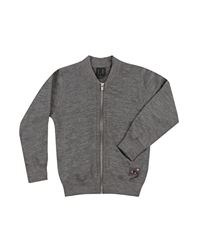 Dilling Jacke aus natürlicher Merinowolle für Kinder Dunkelgrau meliert 122-128 von Dilling