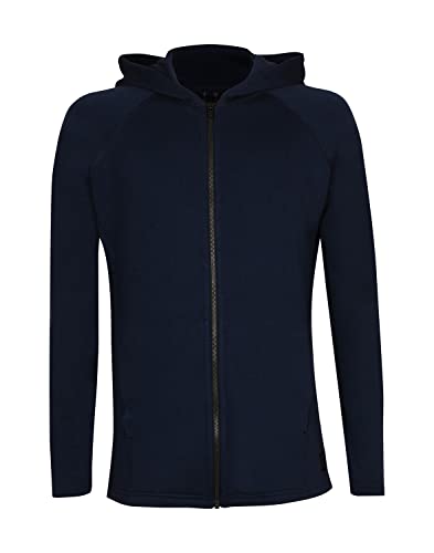 Dilling Kapuzenjacke aus natürlicher Merinowolle für Herren Navy von Dilling