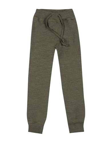 Dilling Hose aus natürlicher Merinowolle für Kinder - Dunkelgrün meliert 134/140 von Dilling