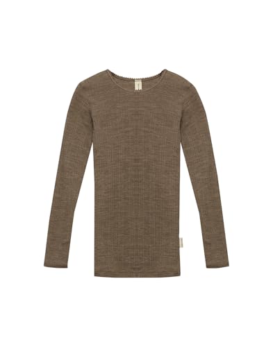 Dilling Kinder-Langarmshirt aus Merinowolle - Braun meliert 122/128 von Dilling