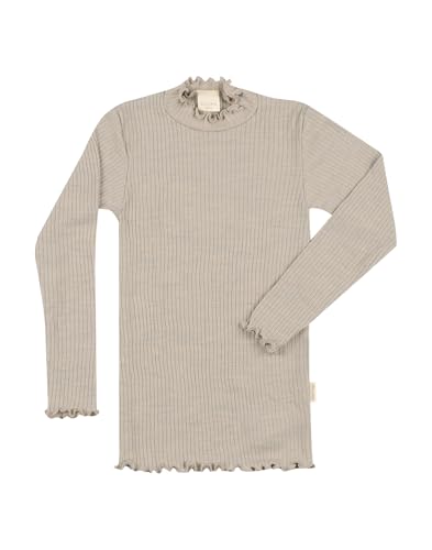 Dilling Kinder Langarmshirt mit gekräuseltem Saum aus Merinowolle - Mondstein 122/128 von Dilling