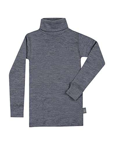 Dilling Kinder Rollkragenshirt aus Merinowolle Blaugrau meliert 134-140 von Dilling