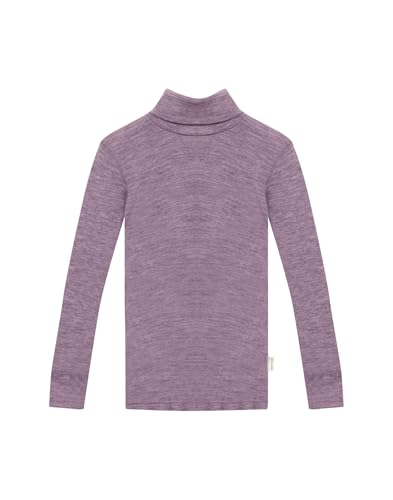 Dilling Rollkragenshirt aus natürlicher Merinowolle für Kinder - Melierter Flieder 146/152 von Dilling