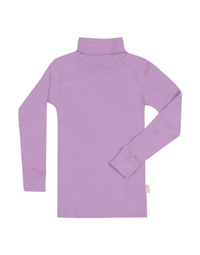 Dilling Kinder Rollkragenshirt aus Merinowolle Violette Orchidee 110-116 von Dilling