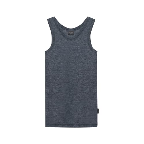 Dilling Kinder Unterhemd aus Bio Wolle & Seide Blau meliert 110-116 von Dilling