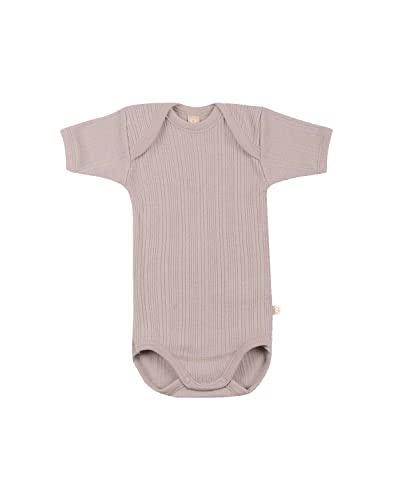 Dilling Kurzarm Body aus natürlicher Merinowolle für Babys Lavendel 68 von Dilling