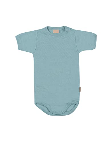 Dilling Kurzarmbody aus Merinowolle/Seide für Babys Arktik Blau 86 von Dilling