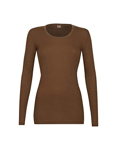 Dilling Langarmshirt aus 100% natürlicher Merinowolle für Damen Haselnuss 38 von Dilling