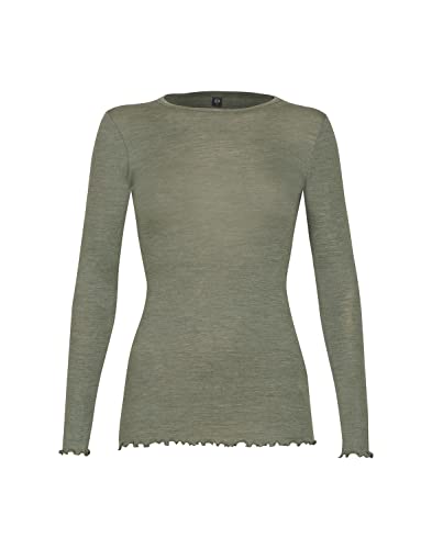 Dilling Langarmshirt aus Merinowolle/Seide für Damen Jadegrün von Dilling