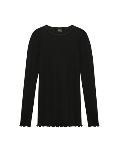 Dilling Langarmshirt aus Merinowolle/Seide für Damen Schwarz 46 von Dilling
